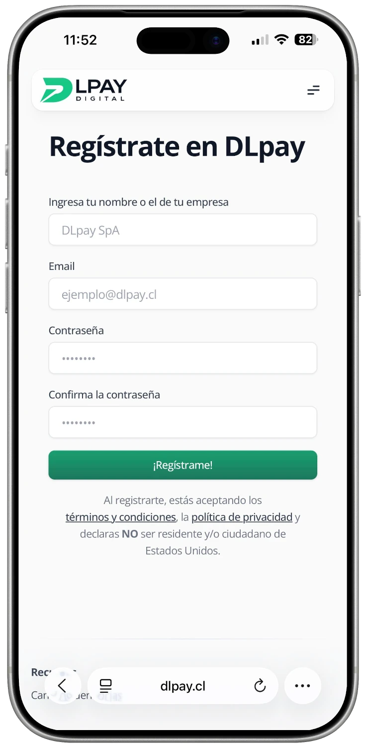 Teléfono con app DLPAY